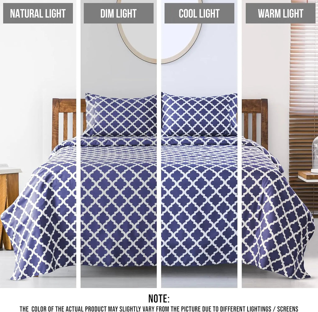 Lux Décor 4Pc Quatrefoil Sheet Set