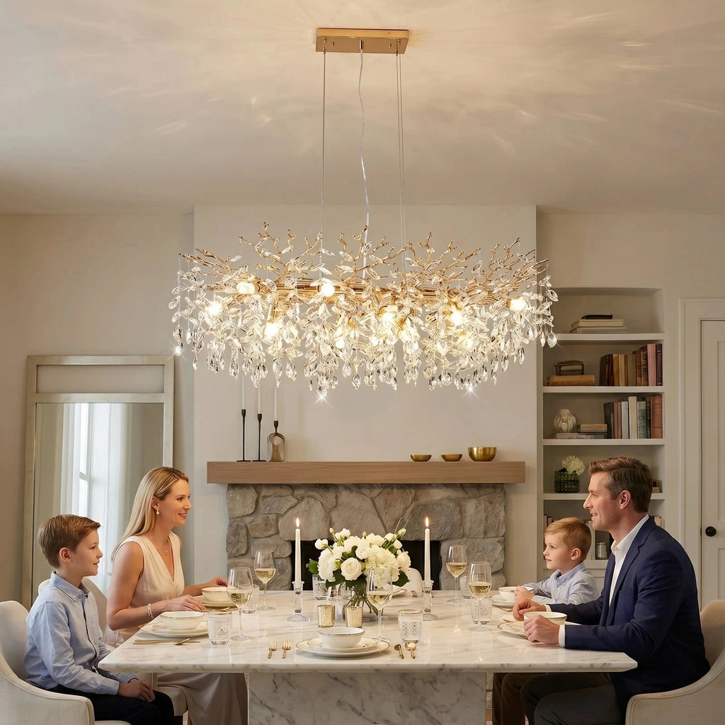 Luxury Gold Tree-Shaped Crystal Chandelier