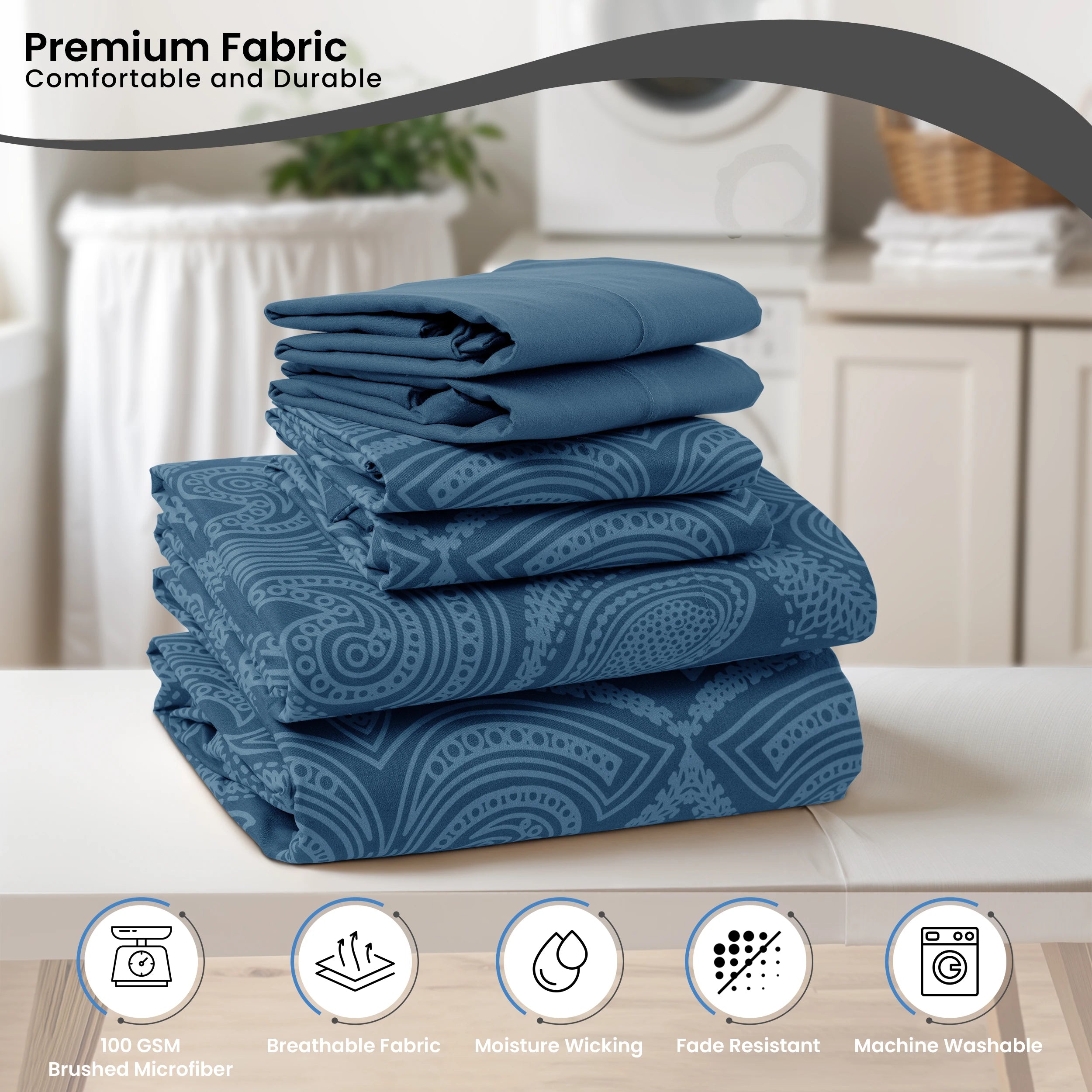 Luxury Soft 6-Piece Paisley Sheet Set