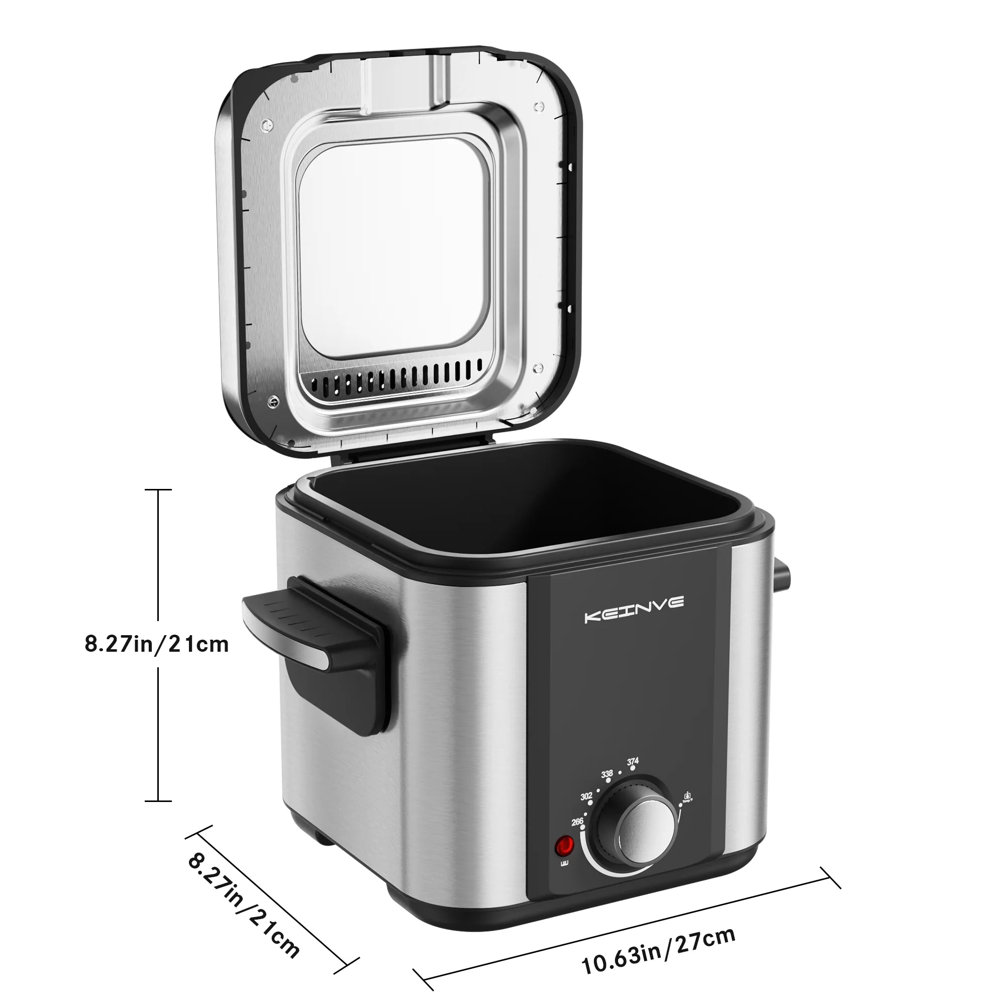 Electric Small Deep Fryer, 1.5 L/1.6 QT, Cool Touch Sides, Easy Cleanup, Basket