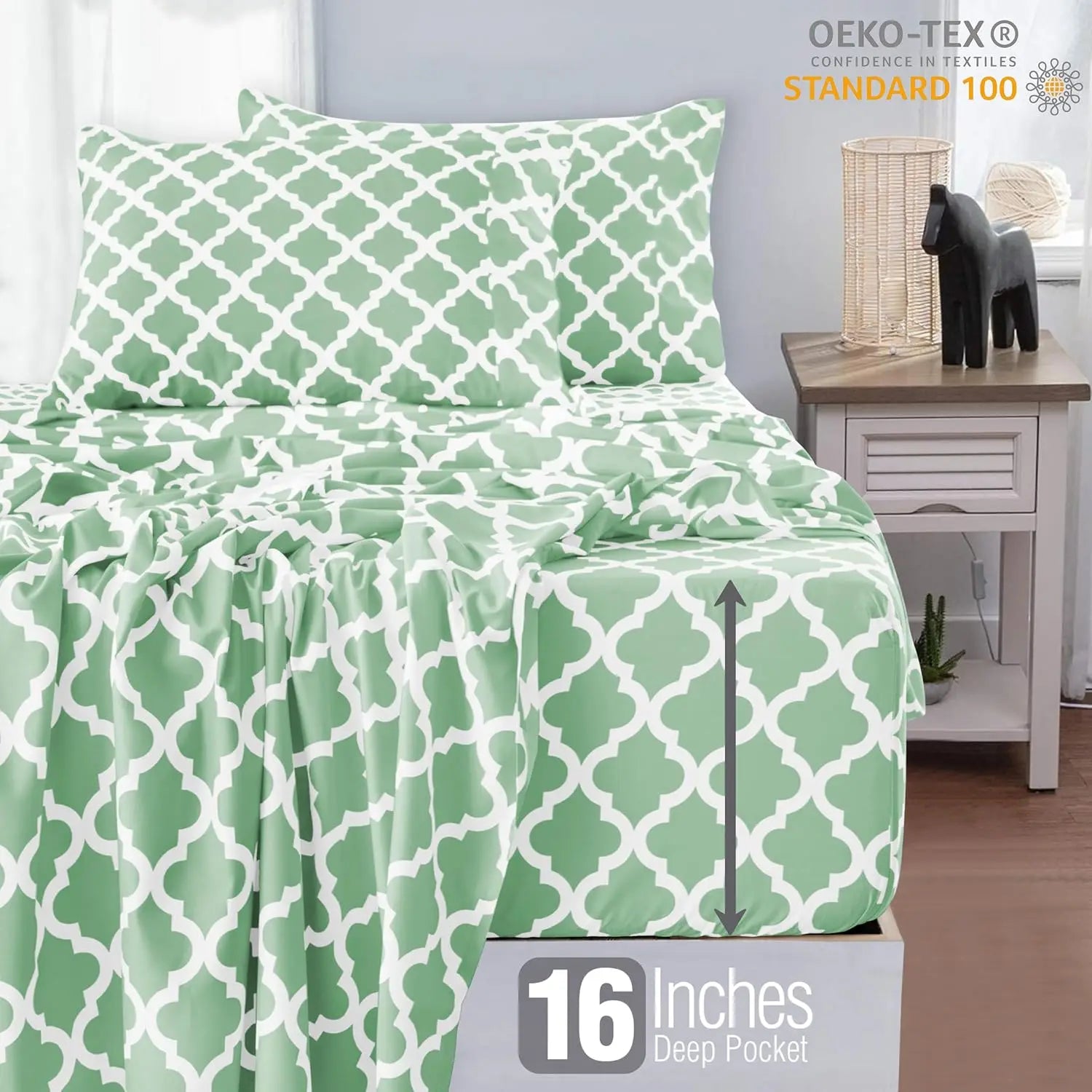 Lux Décor 4Pc Quatrefoil Sheet Set