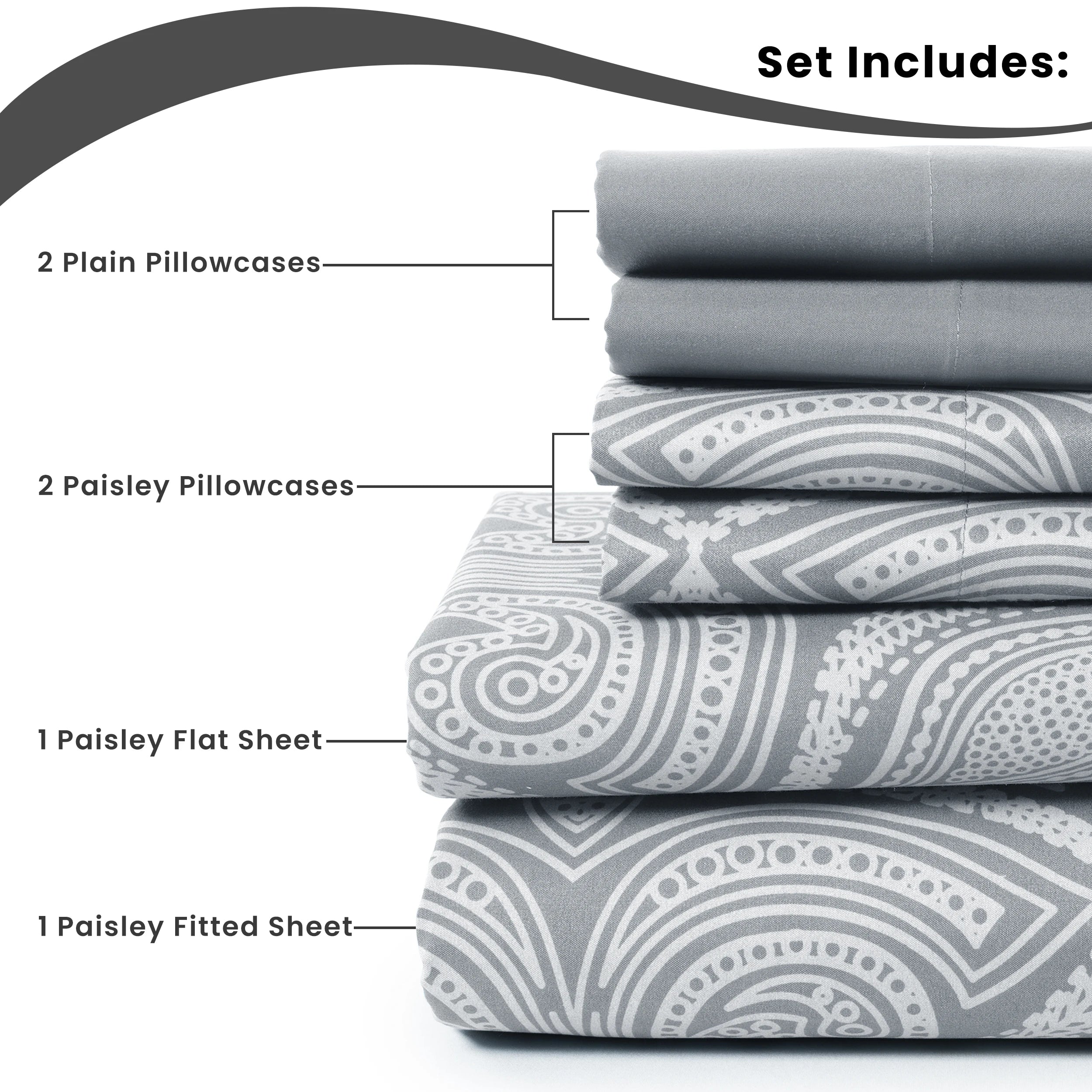 Luxury Soft 6-Piece Paisley Sheet Set