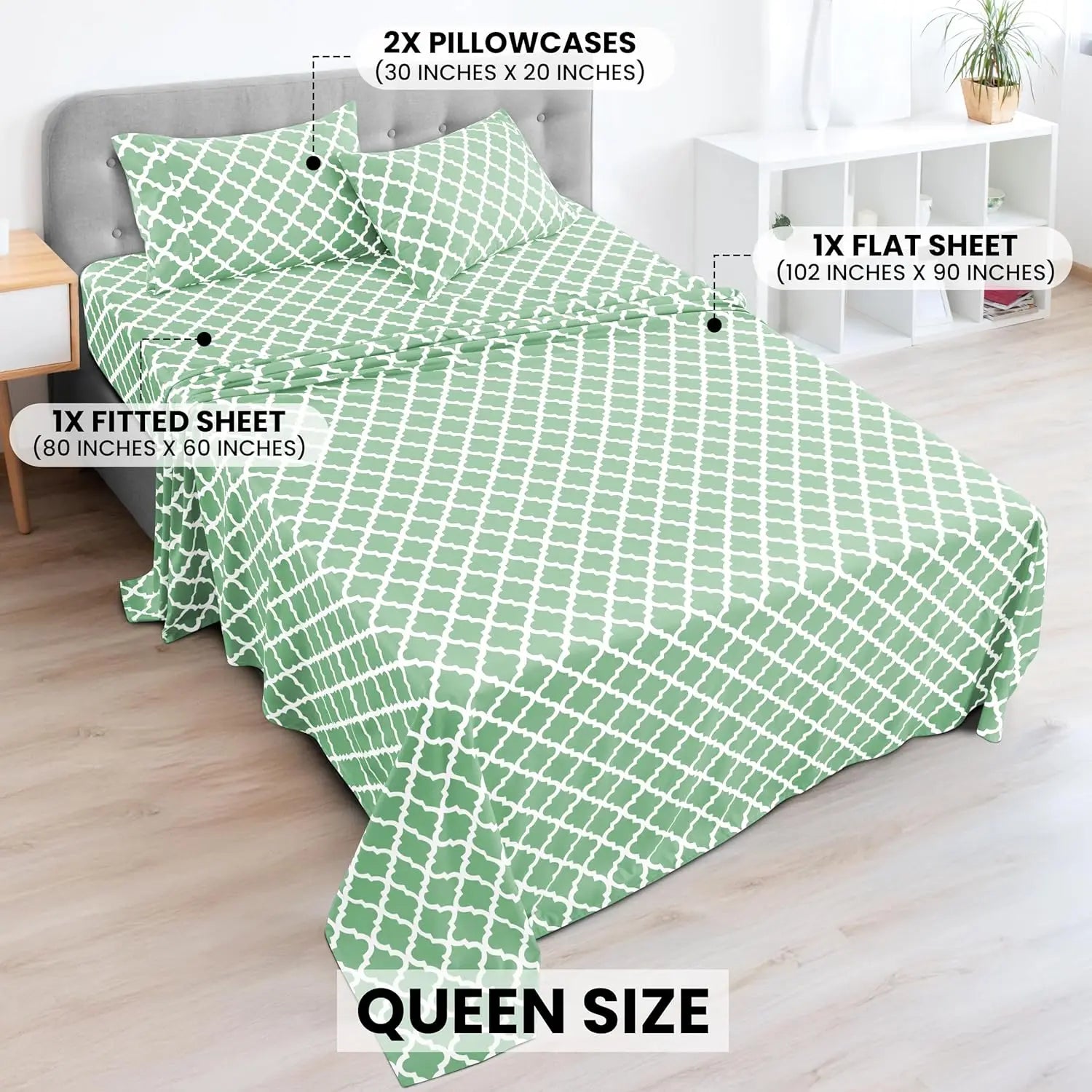 Lux Décor 4Pc Quatrefoil Sheet Set