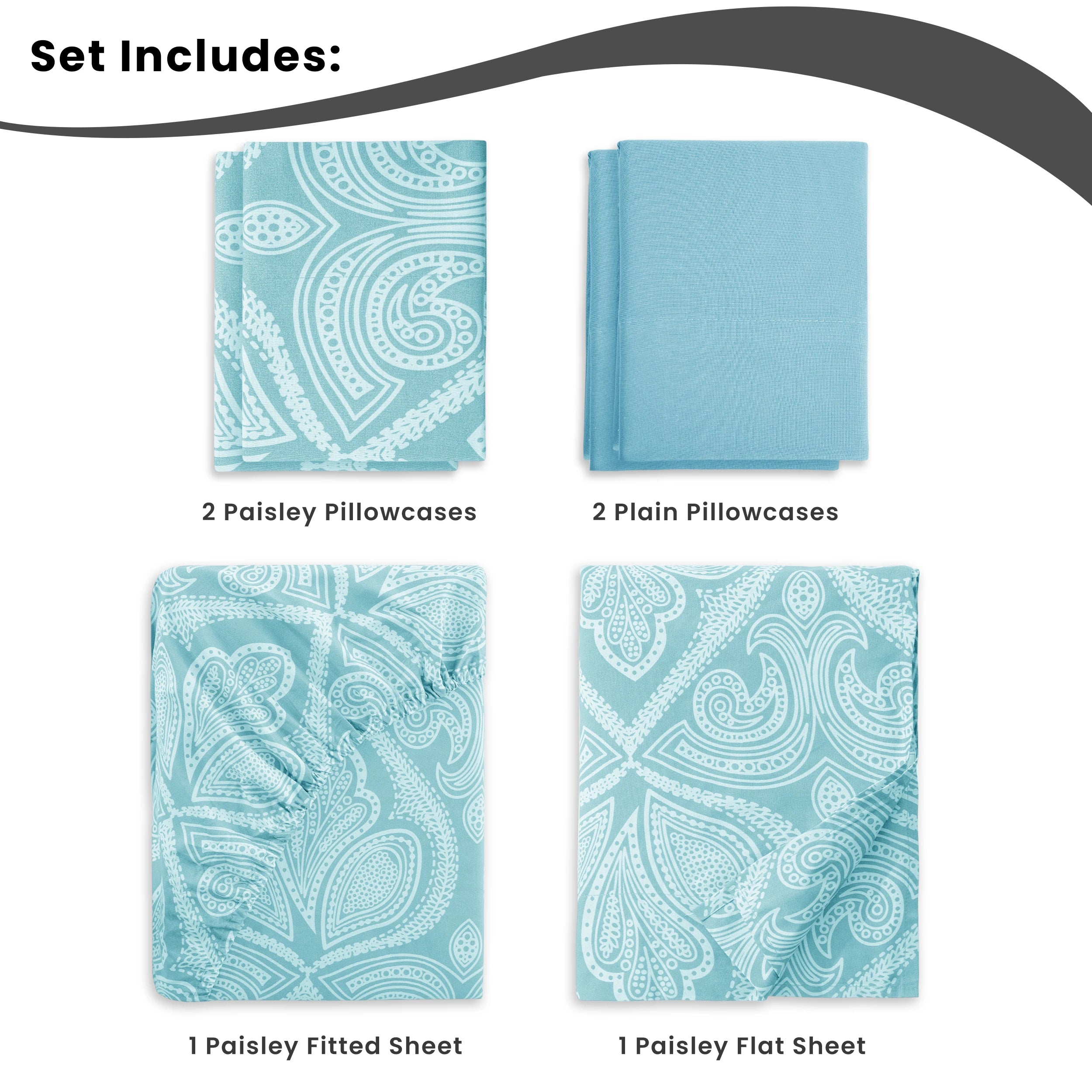 Luxury Soft 6-Piece Paisley Sheet Set