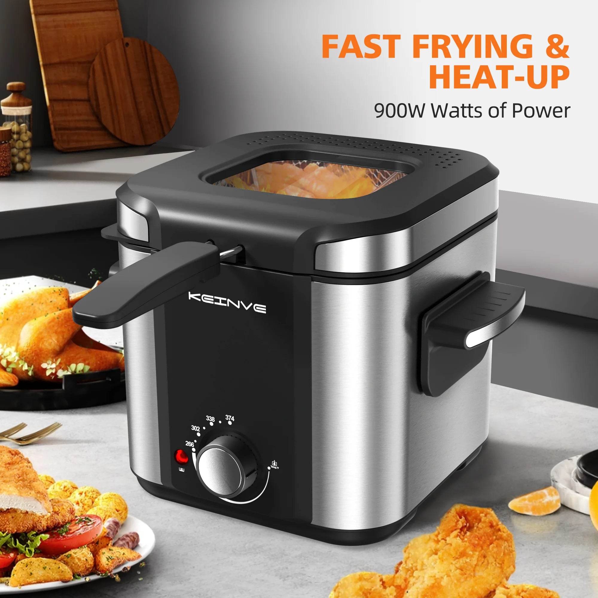 Electric Small Deep Fryer, 1.5 L/1.6 QT, Cool Touch Sides, Easy Cleanup, Basket