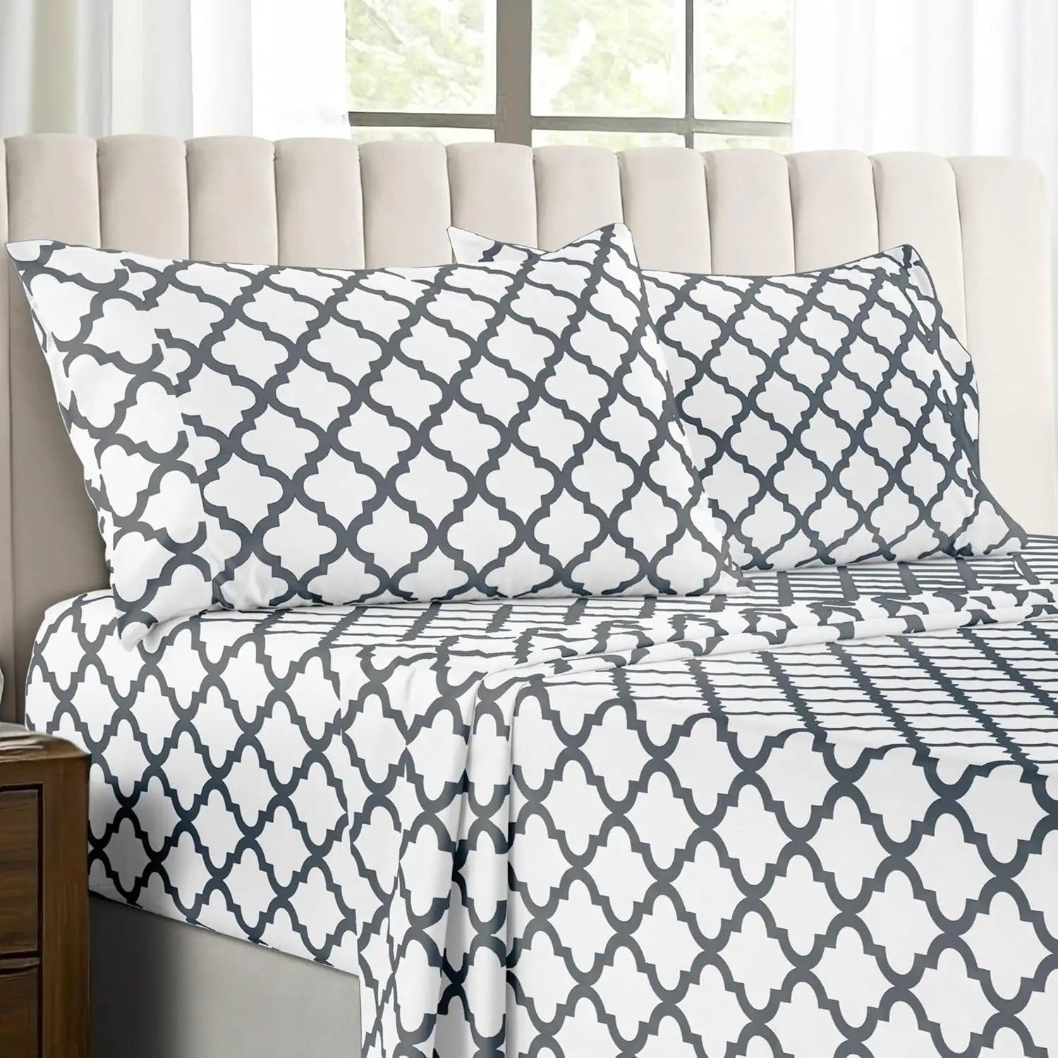 Lux Décor 4Pc Quatrefoil Sheet Set