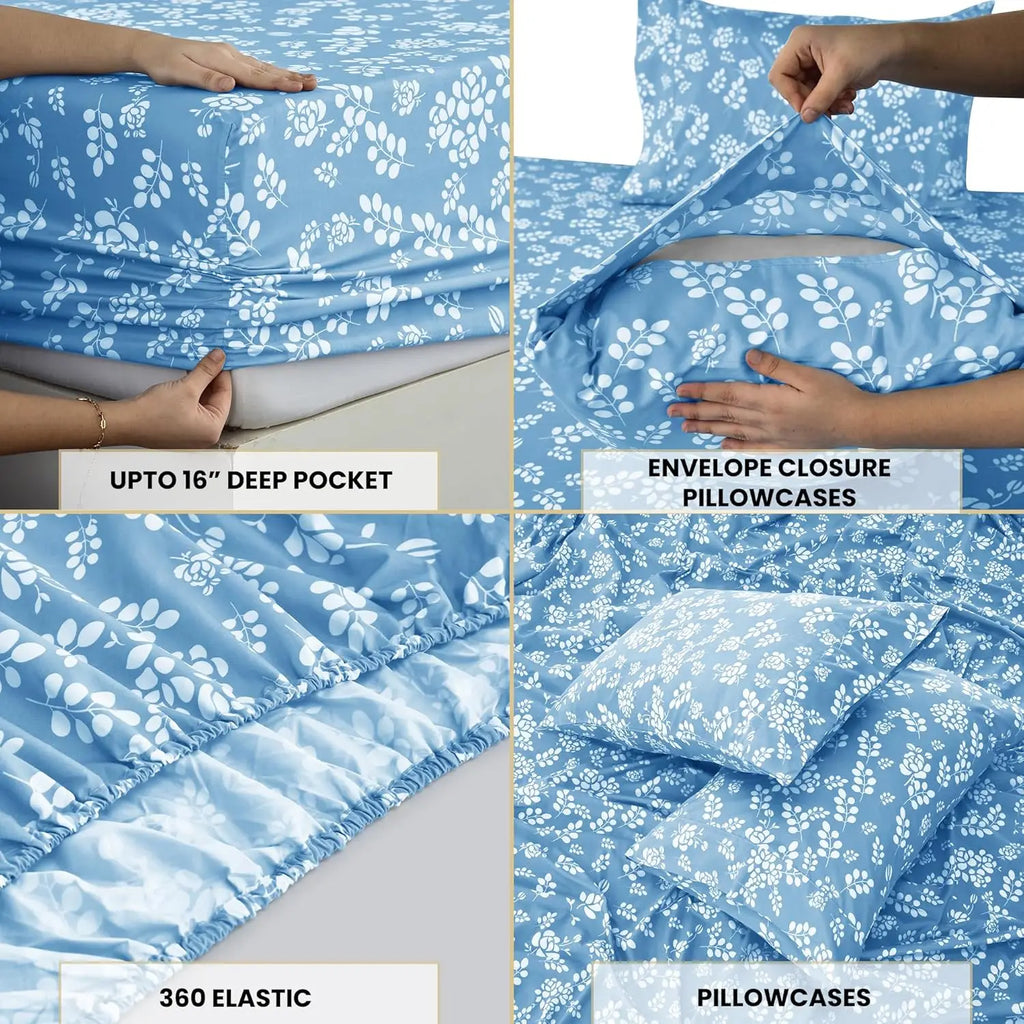 LUX Decor Floral Sheet Set