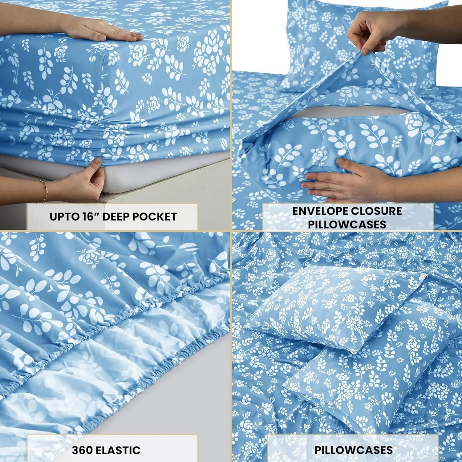 LUX Decor Floral Sheet Set
