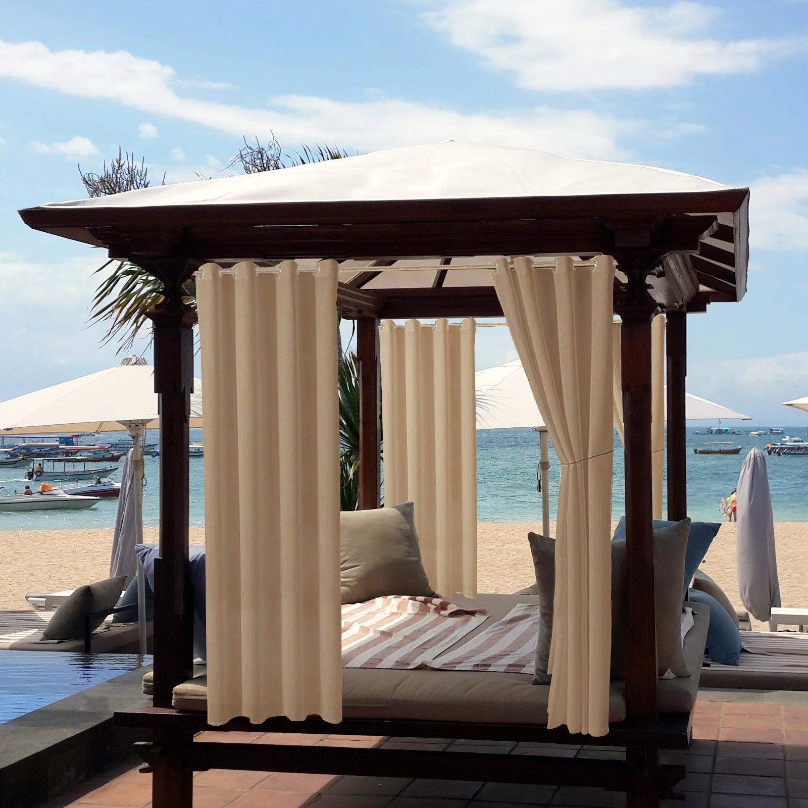 Outdoor Curtains for Patio – Rustproof Grommet Top Waterproof Drapes