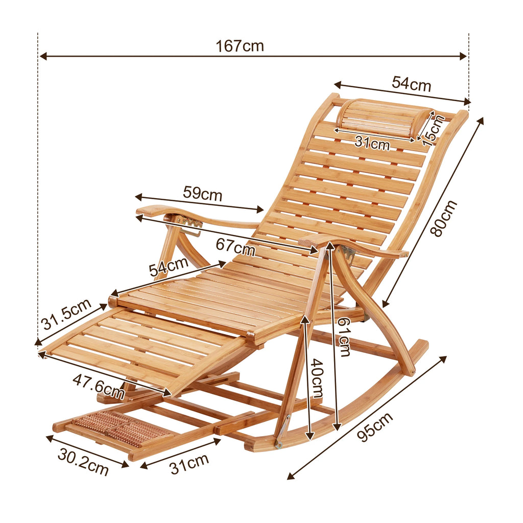 Heavy Duty Bamboo Rocking Chair