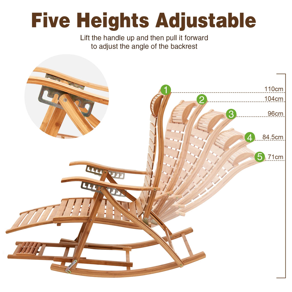 Heavy Duty Bamboo Rocking Chair