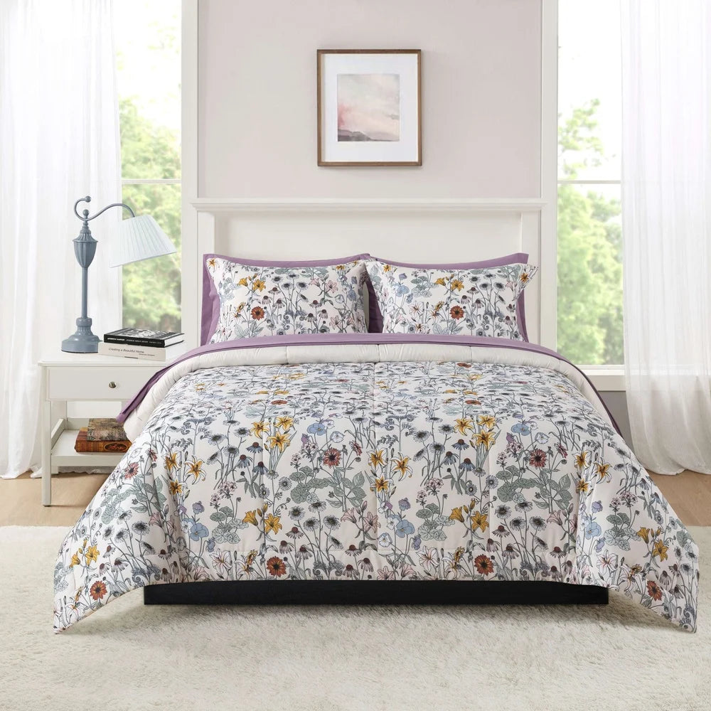 7-Piece Reversible King Comforter Set – Complete Bedding Ensemble
