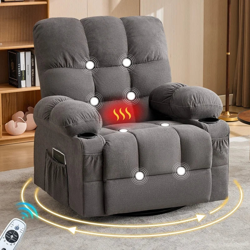 Oversized Recliner Chair with Vibration Massage & Lumbar Heating