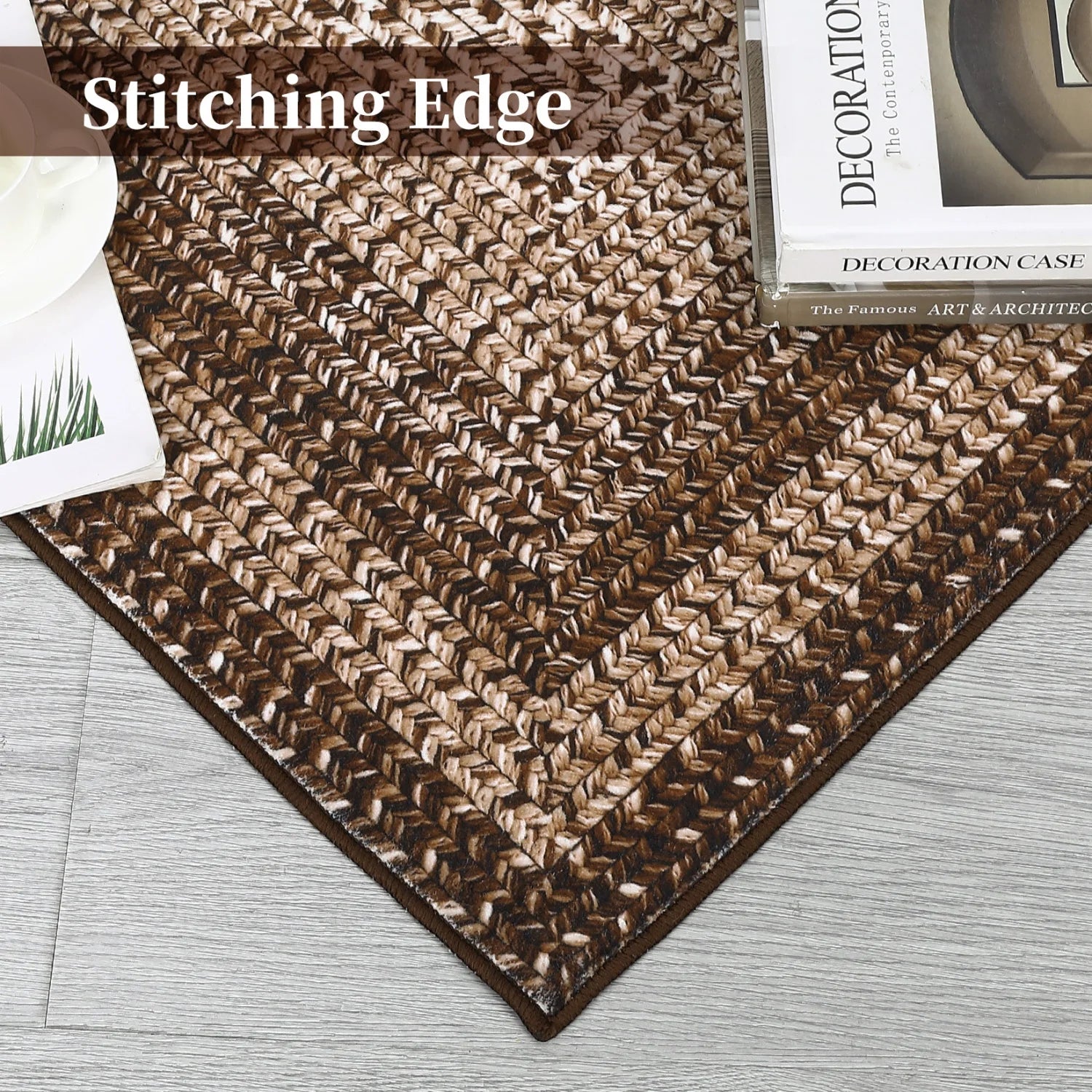 Washable Large Area Rugs - Modern Braided Print
