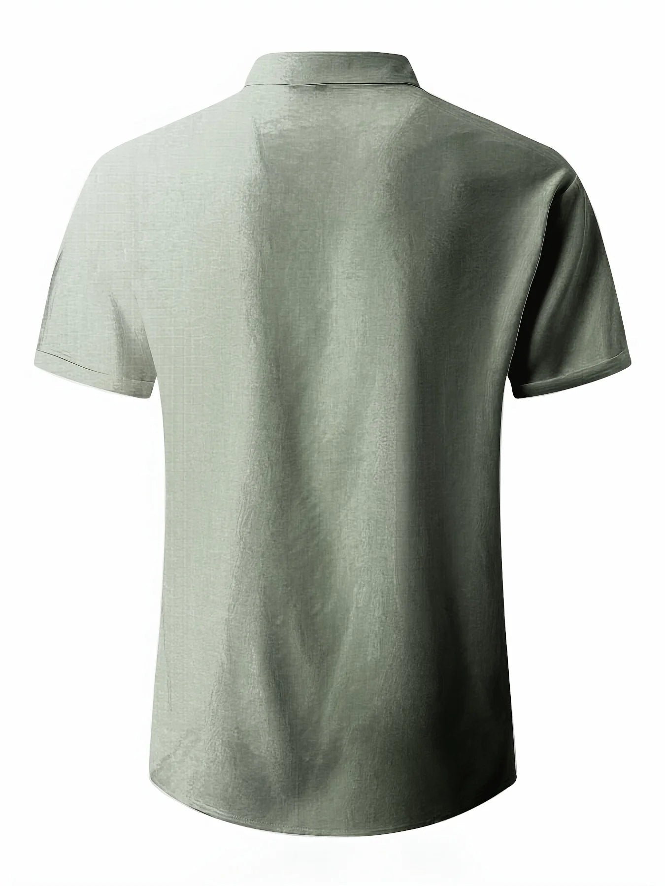 Men's Double Front Hemp Cardigan Lapel Short Sleeve Shirt – High Quality