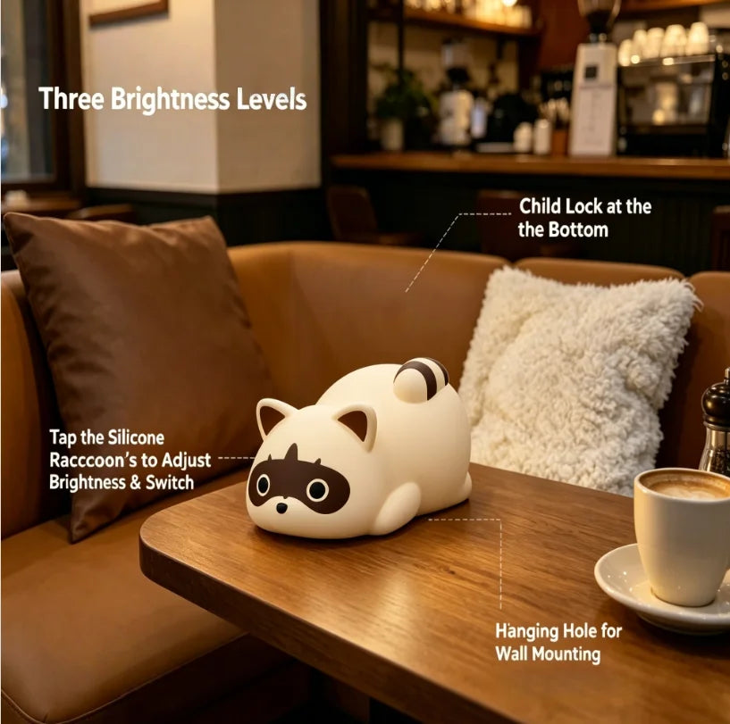 Portable Rechargeable Raccoon Night Light