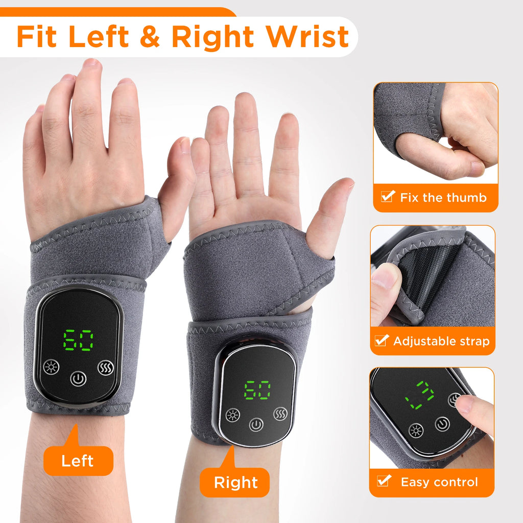 Cordless Wrist Hand Heated Massager for Pain Relief