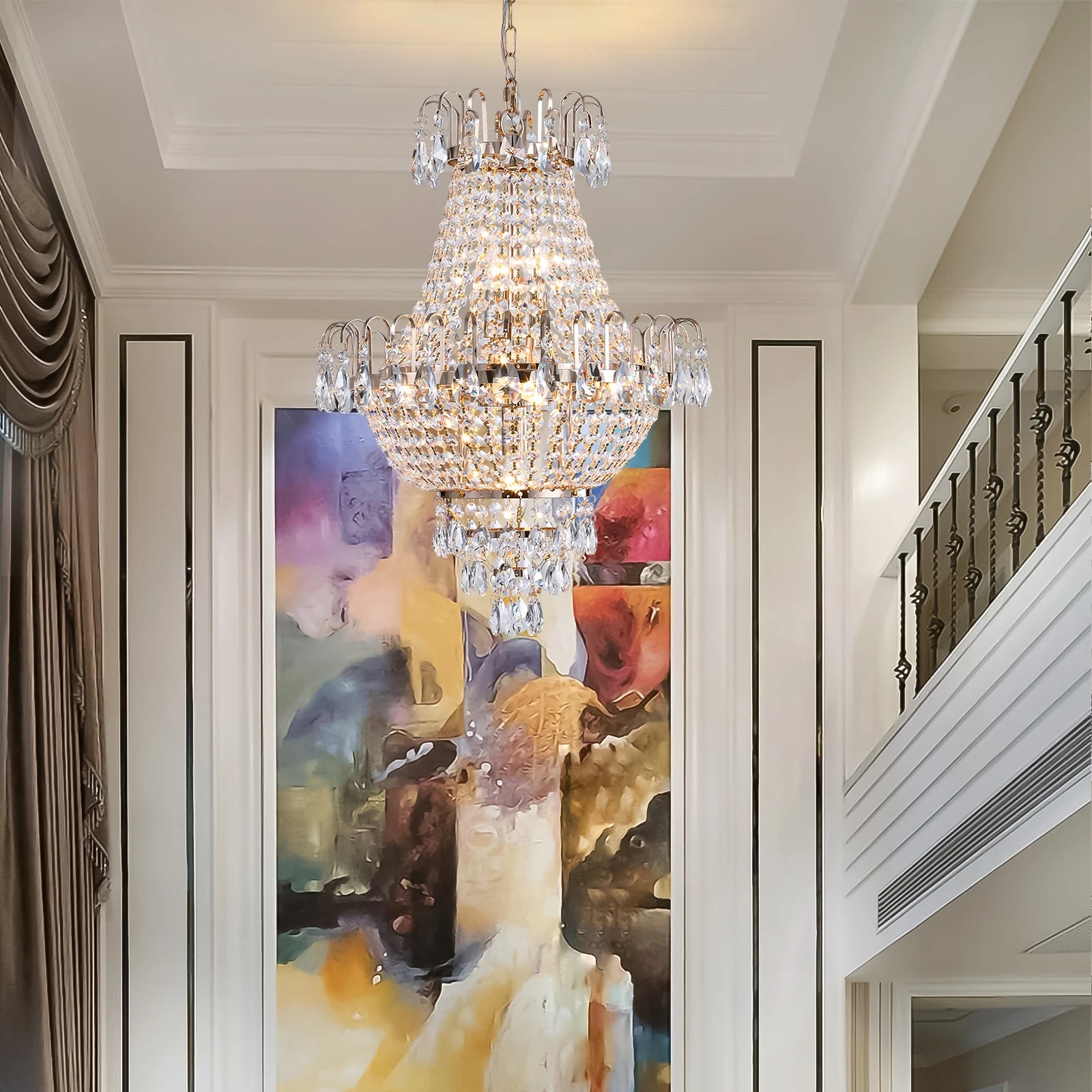 Luxury Gold Crystal Chandelier with Elegant Dazzling K9 Crystals
