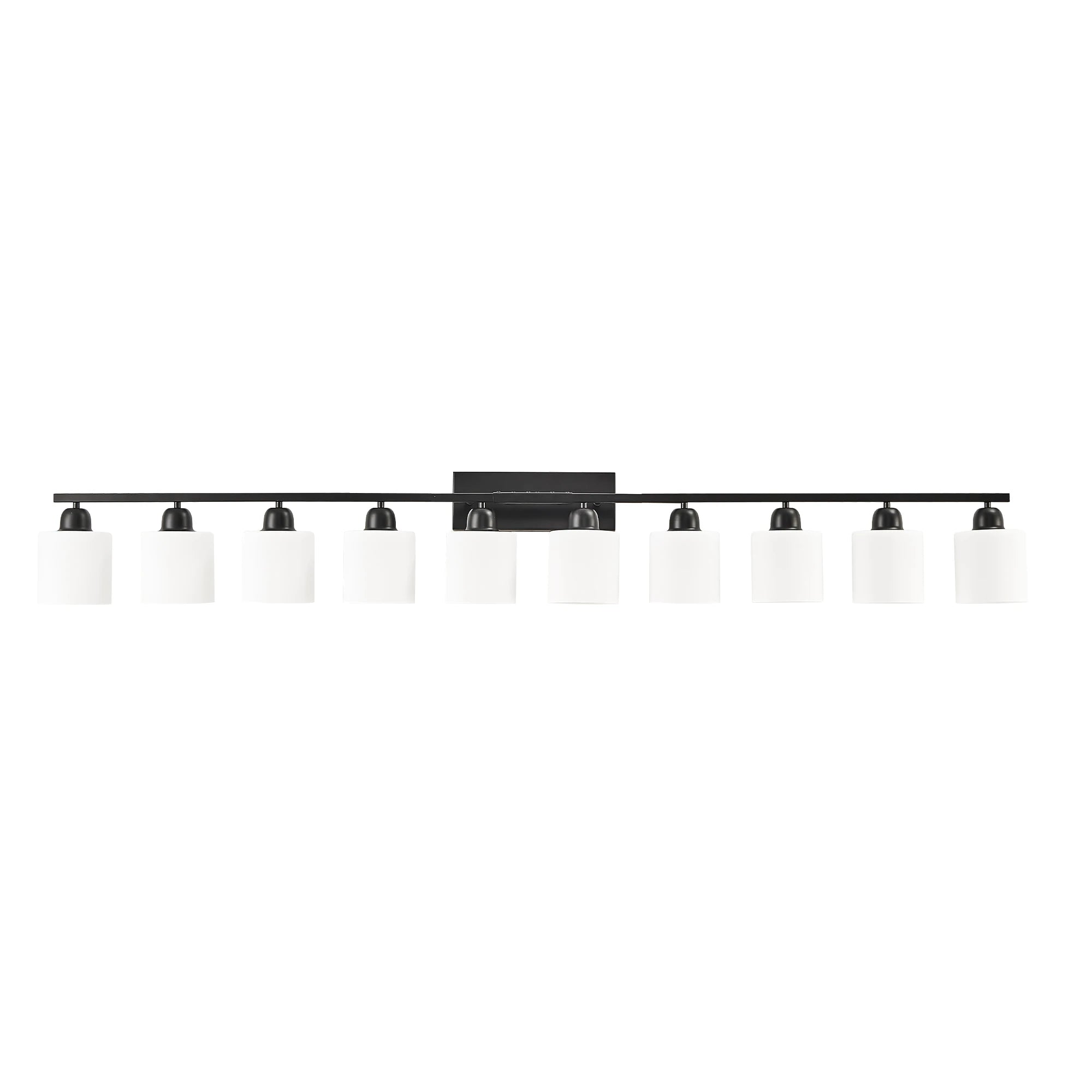 Milk Glass Bathroom Vanity Light Over Mirror, Matte Finish with Frosted Glass