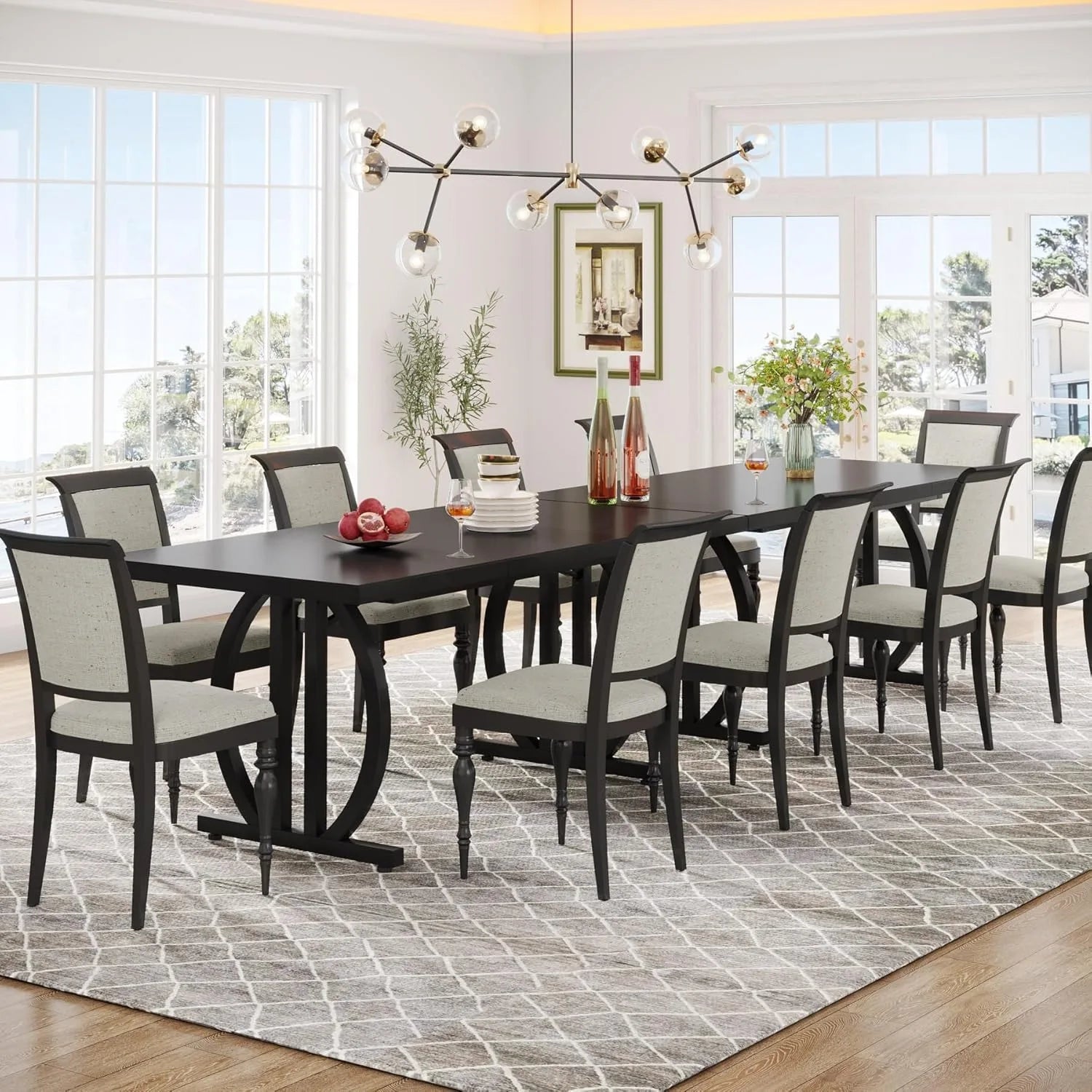 Modern Dining Table for 4-6 People – 63" Large Rectangular Kitchen & Dining Table