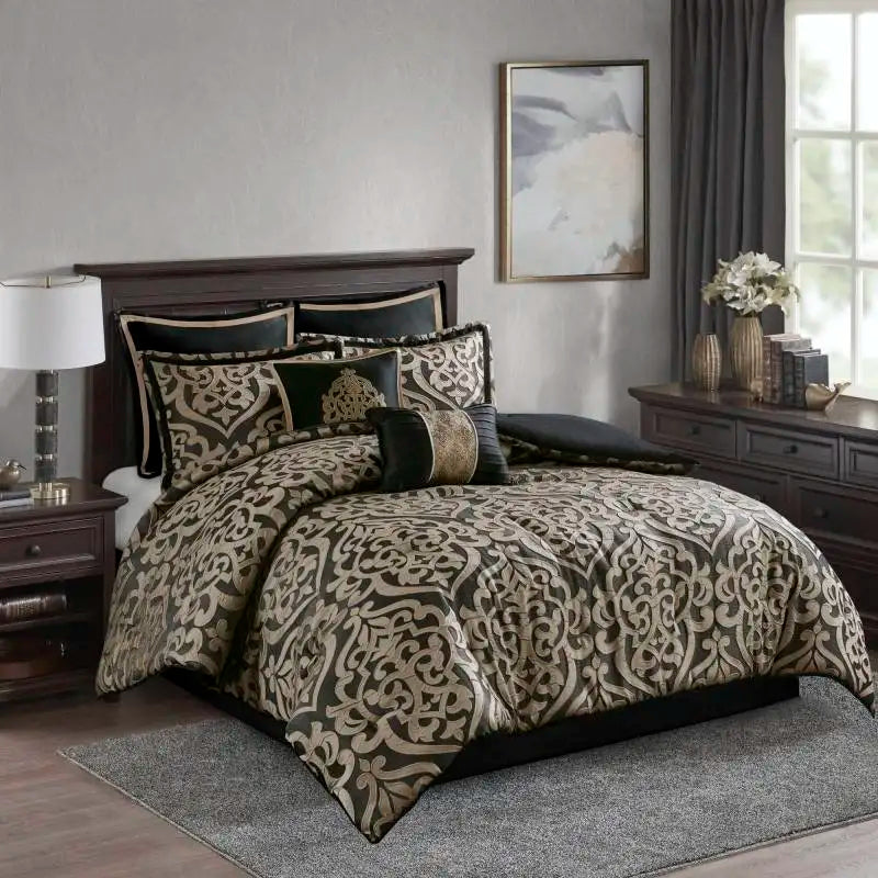 8 PCS California King Jacquard Comforter Set