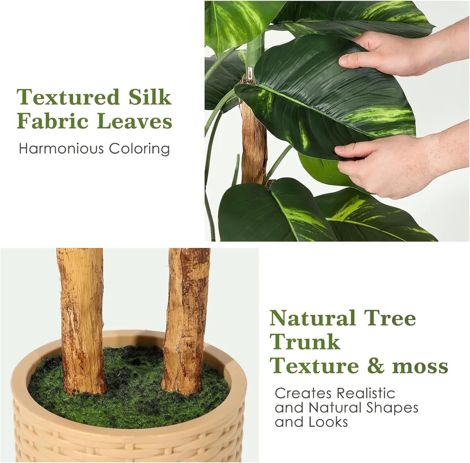 Artificial Lifelike Dieffenbachia Tree with Decorative Planter