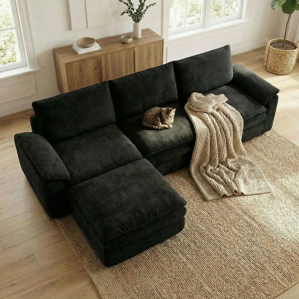 L-Shaped Chenille Cloud Lazy Sofa