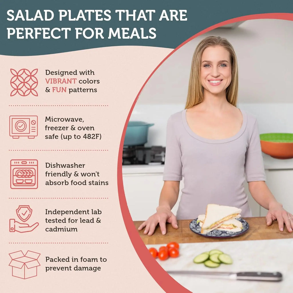 Salad Plates – Colorful Boho Porcelain Small Plates