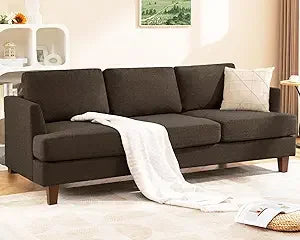 89" 3-Seated Comfy Couch with Deep Seats, Mid-Century Modern Upholstered
