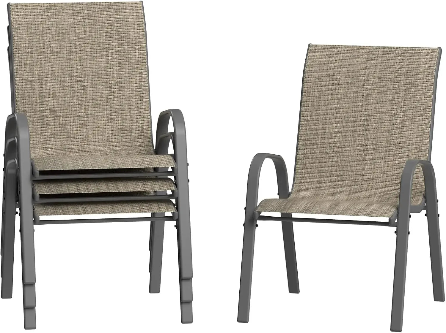 Patio Chairs Set of 4 – Outdoor Stackable Dining Chairs for All-Weather Use
