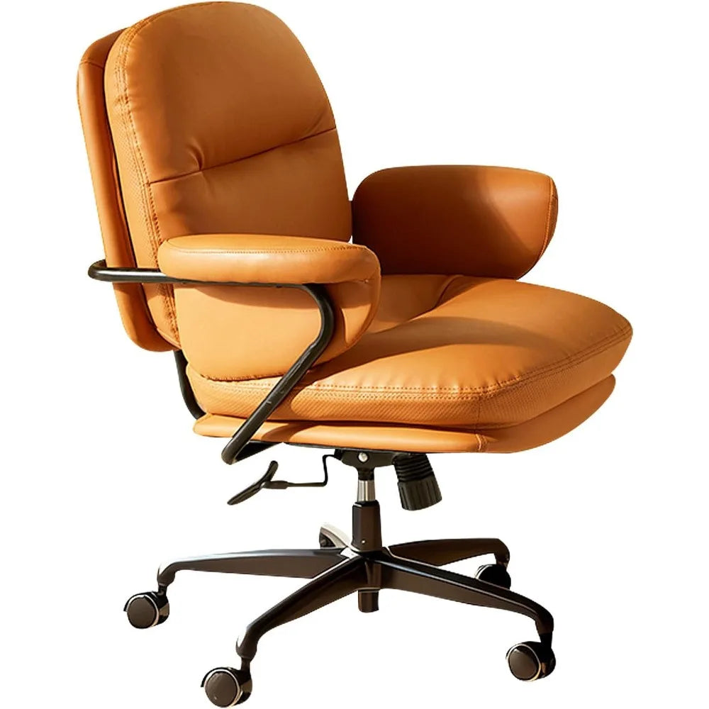 Ergonomic Desk Chair PU Leather, Swivel, Adjustable with Lumbar Support