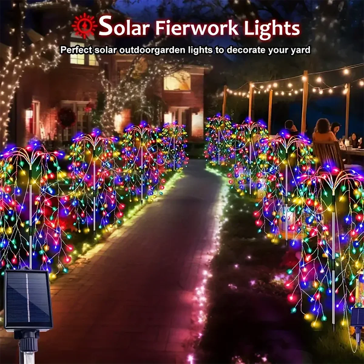 4Pack 680LED Solar Firecracker Fireworks Lights