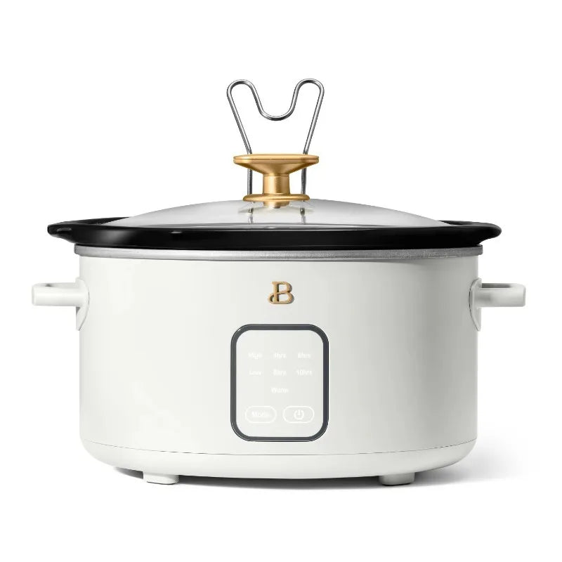 4 Qt Slow Cooker with Touch-Activated Display, White Icing