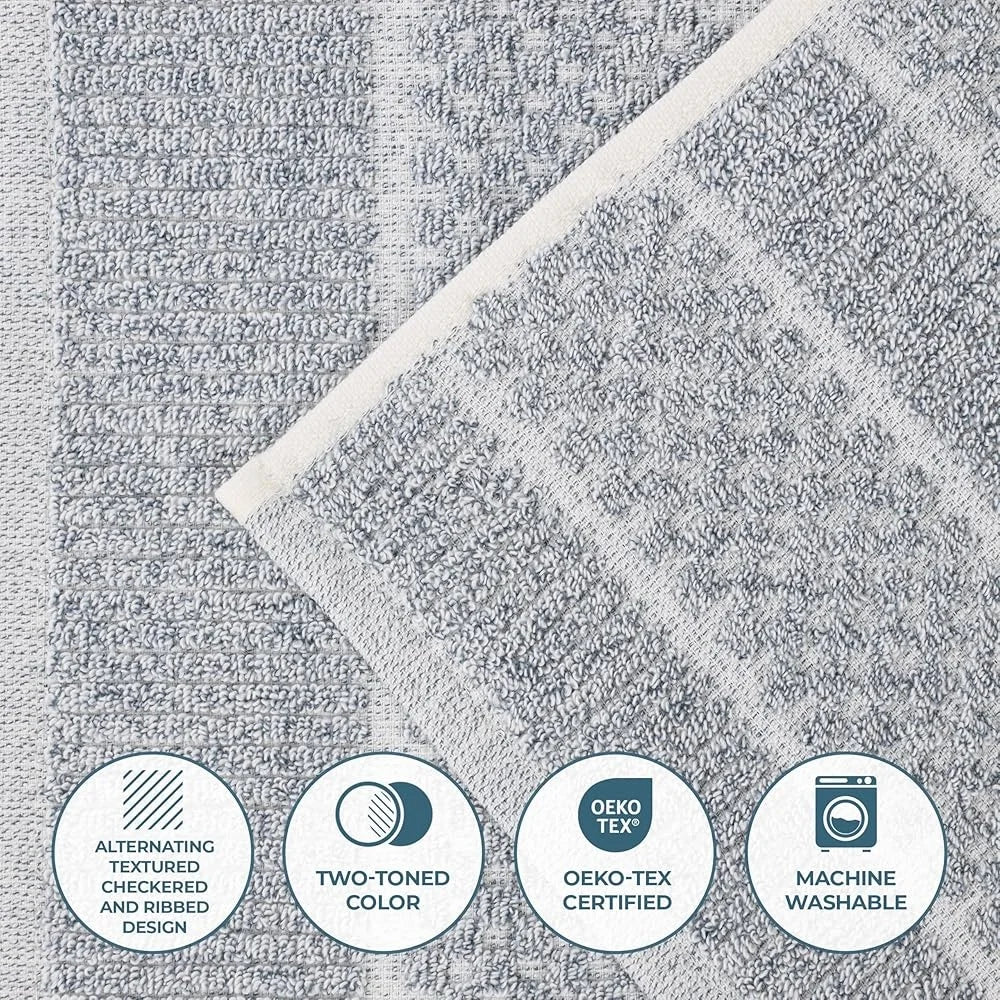 Plush Medium Weight Viscose Cotton Blend Bath Towel Set, Easy Care