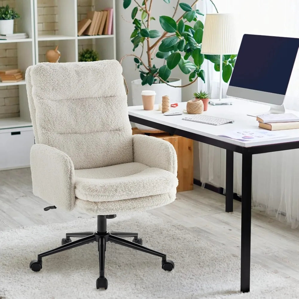 High-Back Adjustable Swivel Office Chair, Upholstered