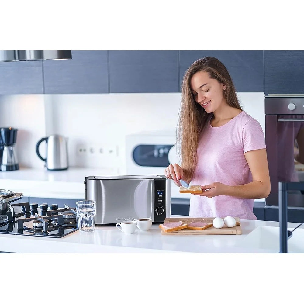Extra Wide 4-Slice Toaster with 6 Toast Settings & Reheat Function