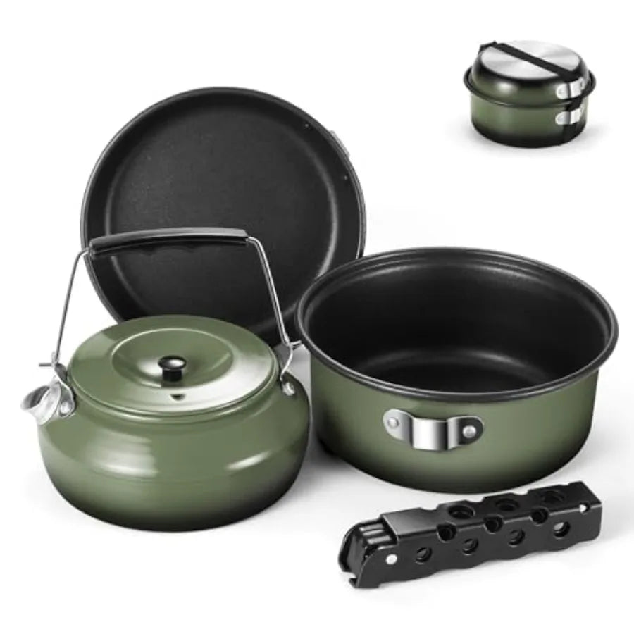 5PCS Non-Stick Camping Pot and Pan Set