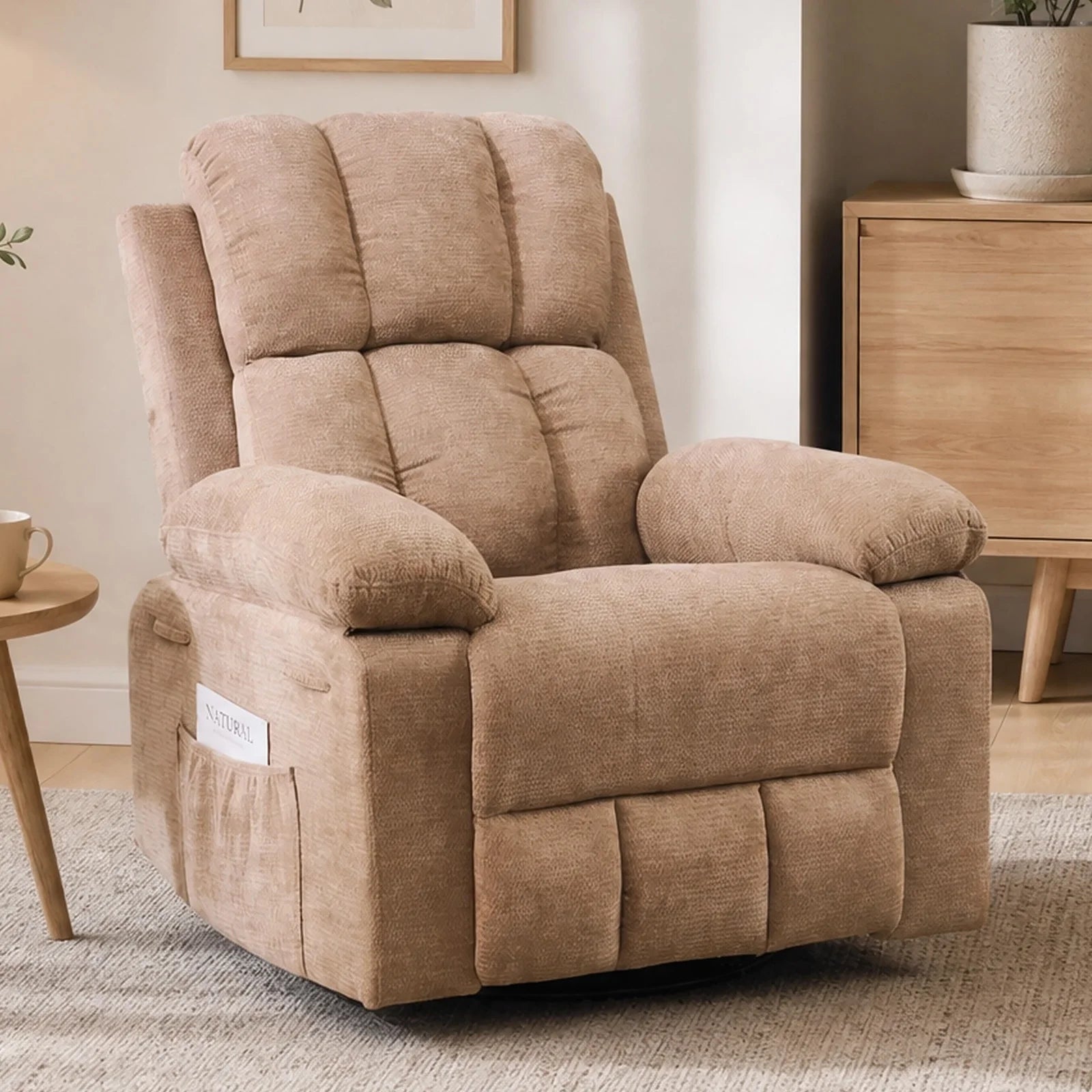 Modern Chenille Rocking Recliner Chair