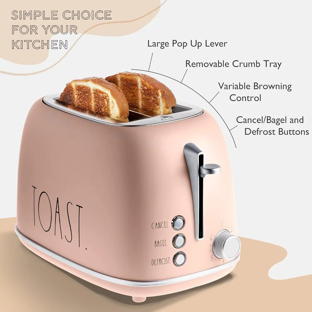 Retro 2 Slice Stainless Steel Toaster