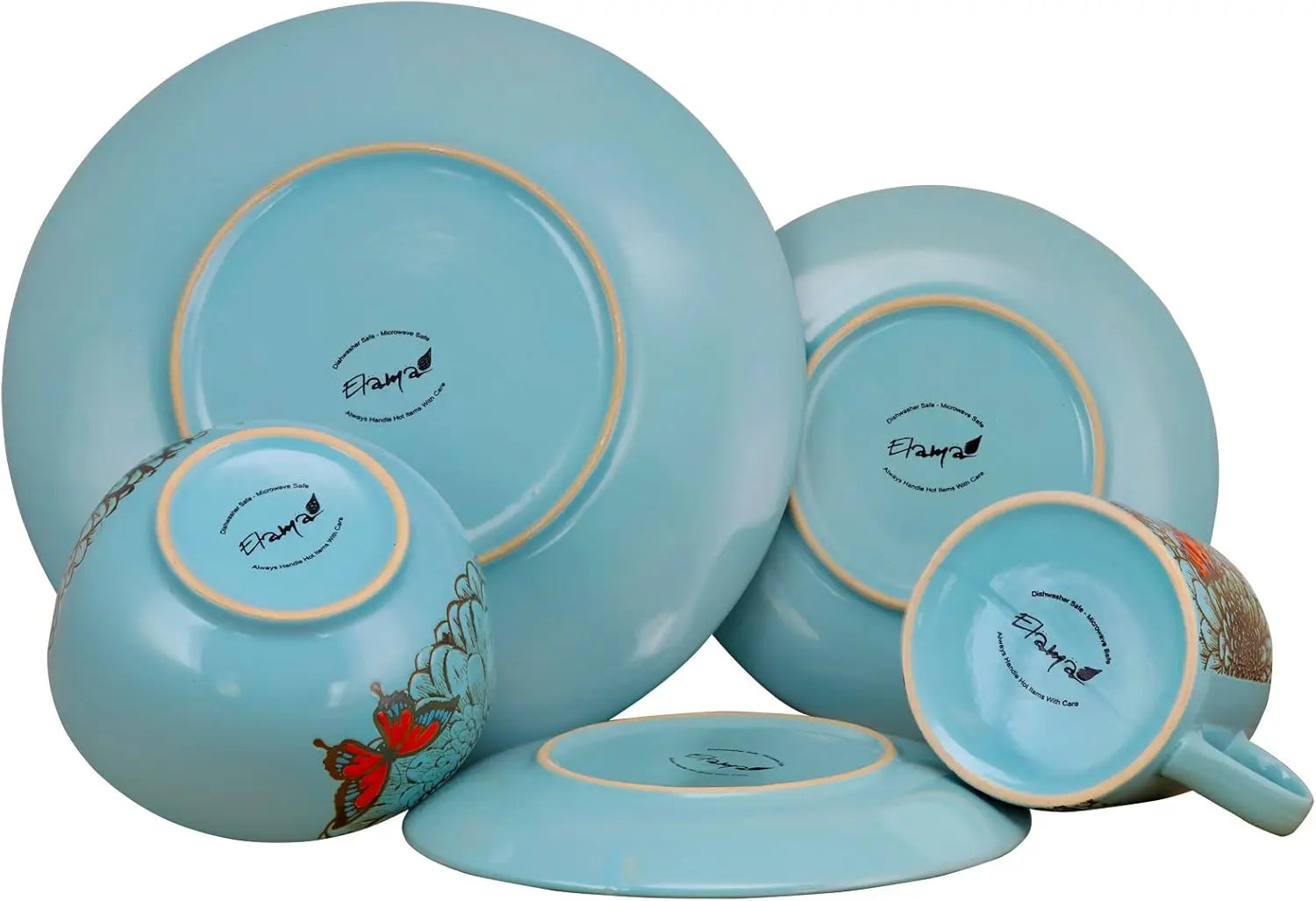 Butterfly Garden 16-Piece Stoneware Dinnerware Set