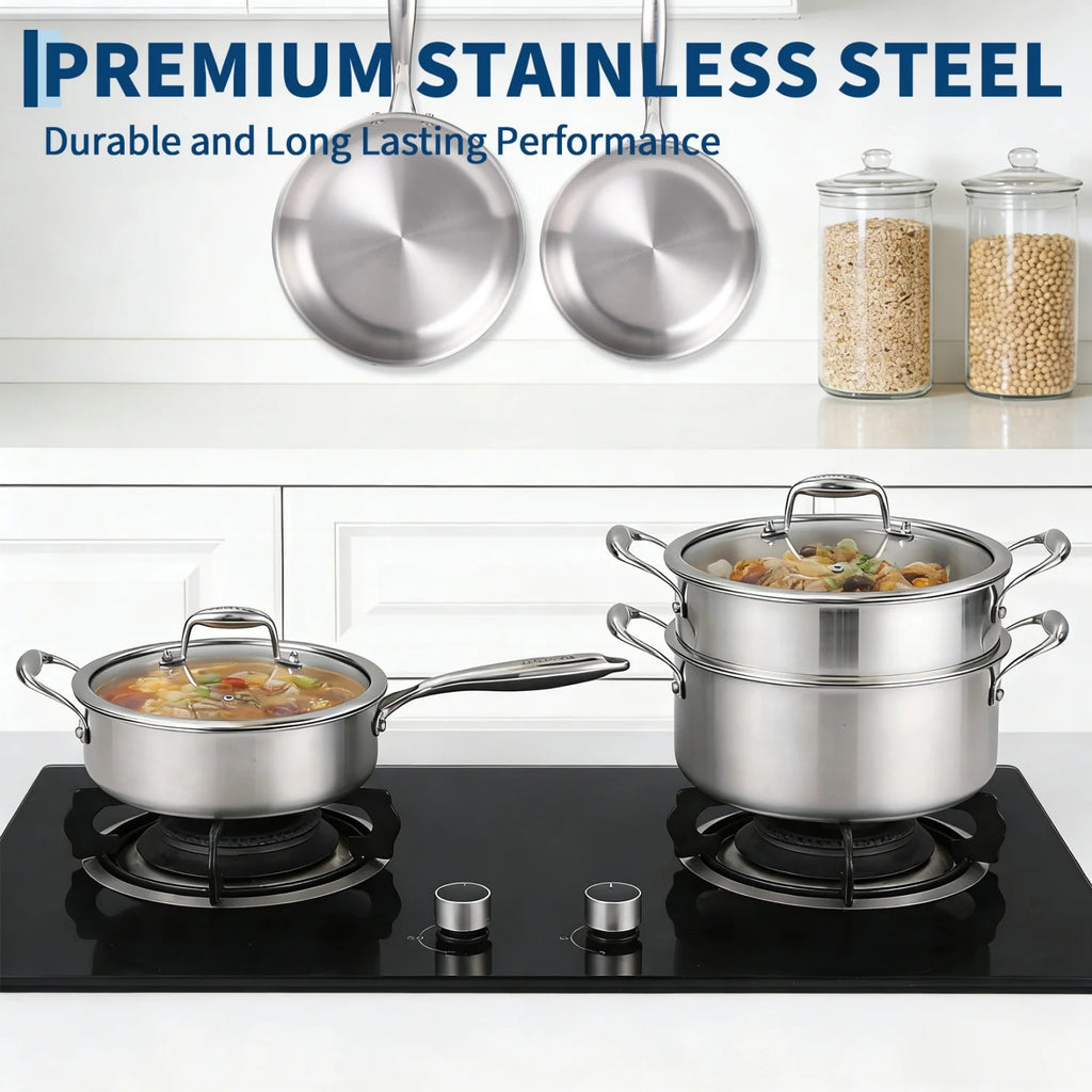 3 Ply Stainless Steel 11-Piece Cookware Set