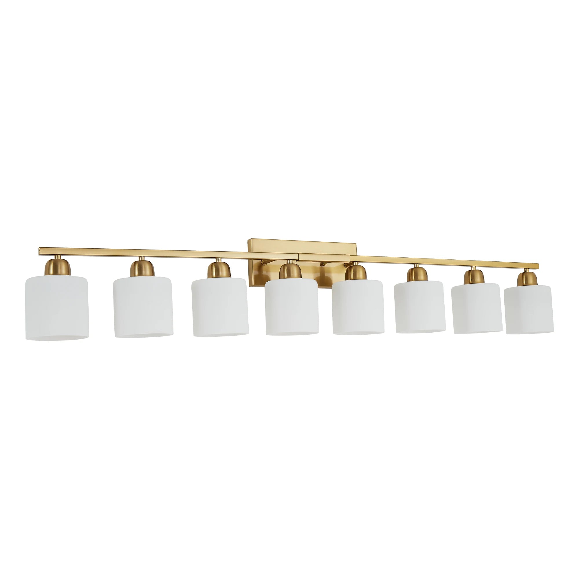 Milk Glass Bathroom Vanity Light Over Mirror, Matte Finish with Frosted Glass