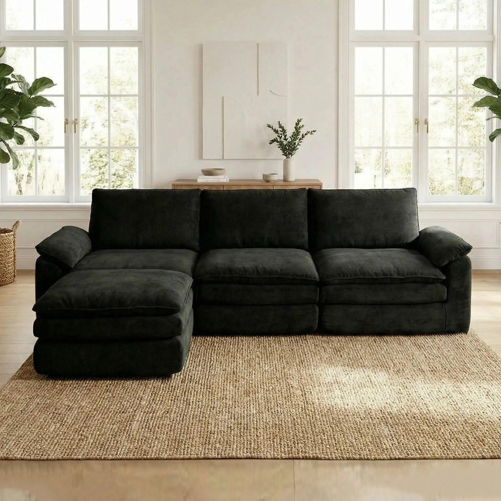 L-Shaped Chenille Cloud Lazy Sofa
