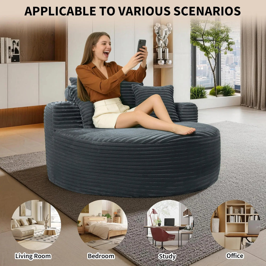 Oversized Round Upholstered Chair