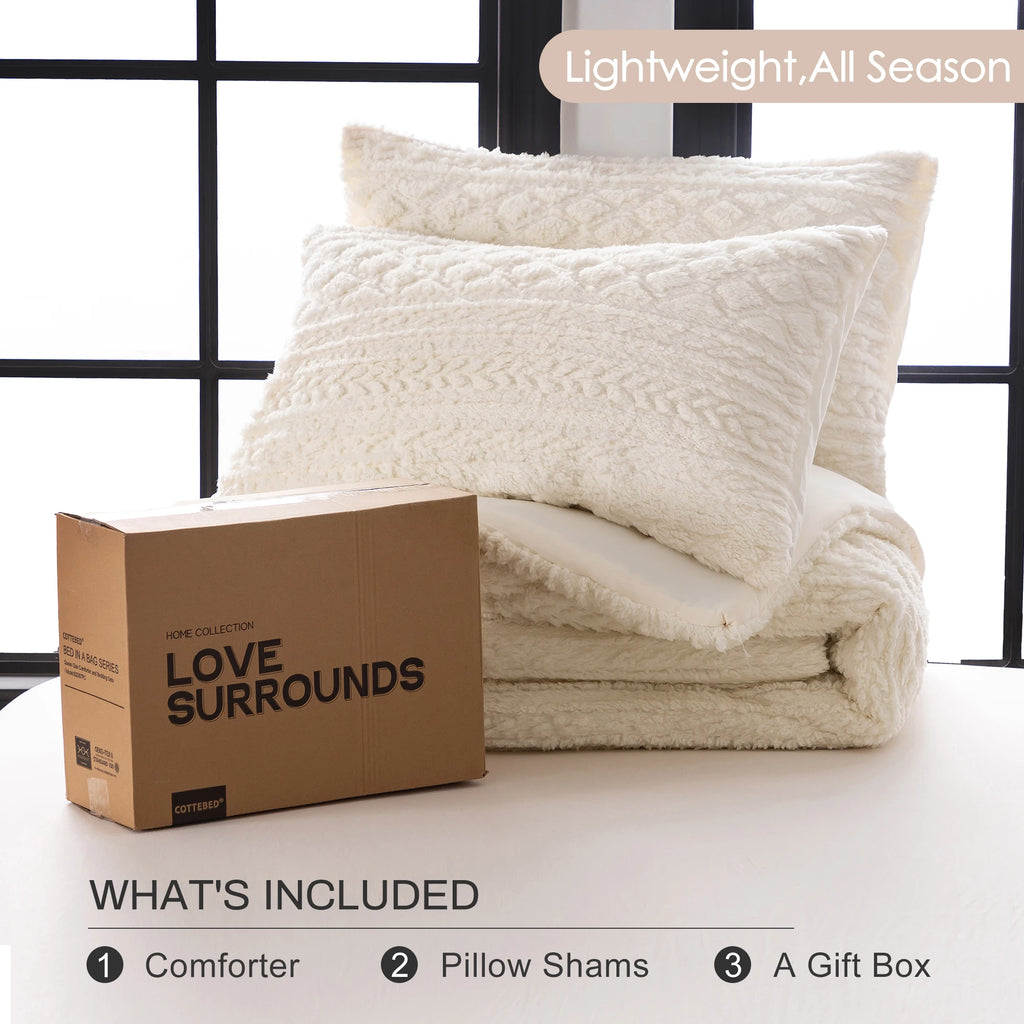 All Season Plush Sherpa Comforter Set