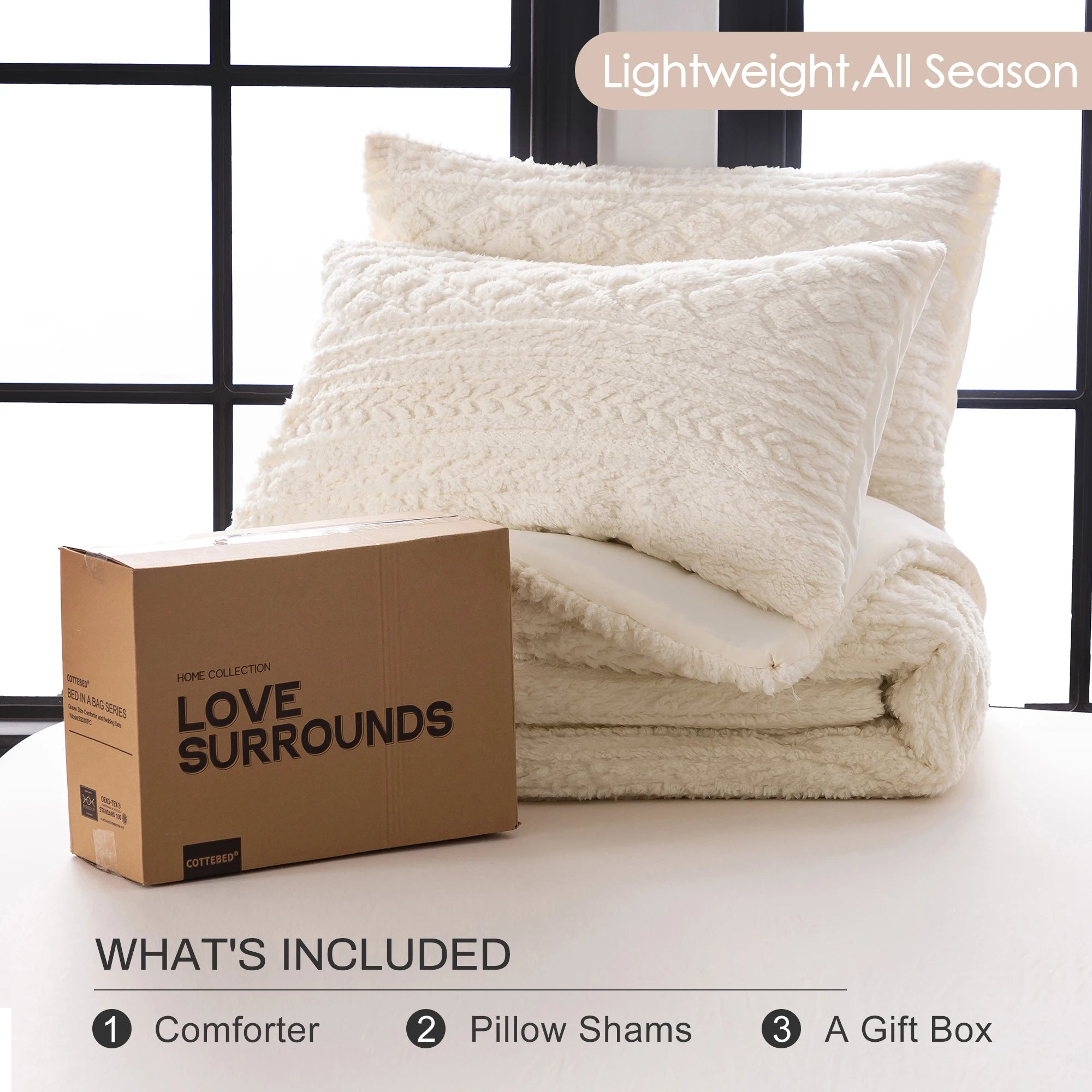All Season Plush Sherpa Comforter Set