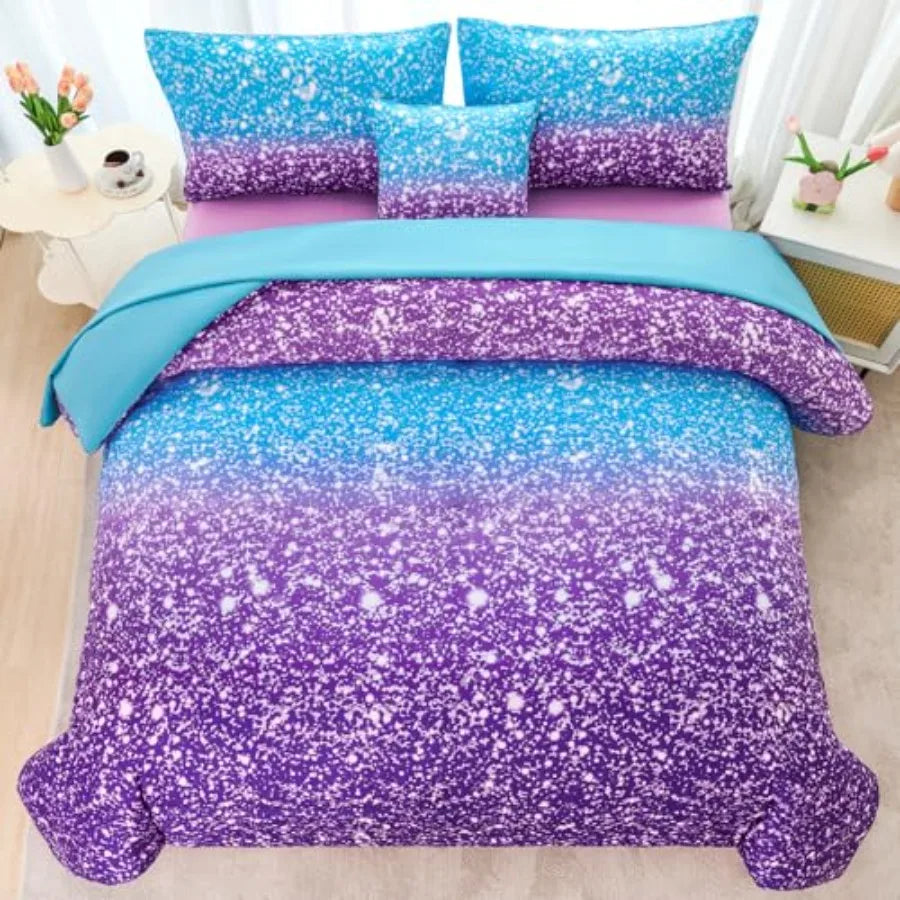 Girls 3D Colorful Galaxy Starry Bedding Set