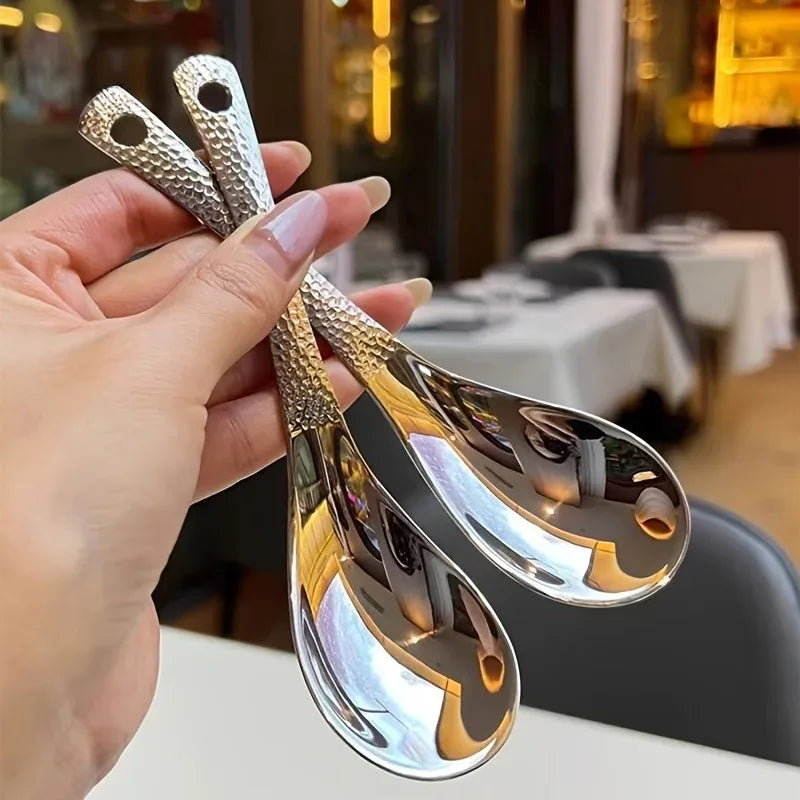 2pcs Stainless Steel Spoon Set – Large Capacity
