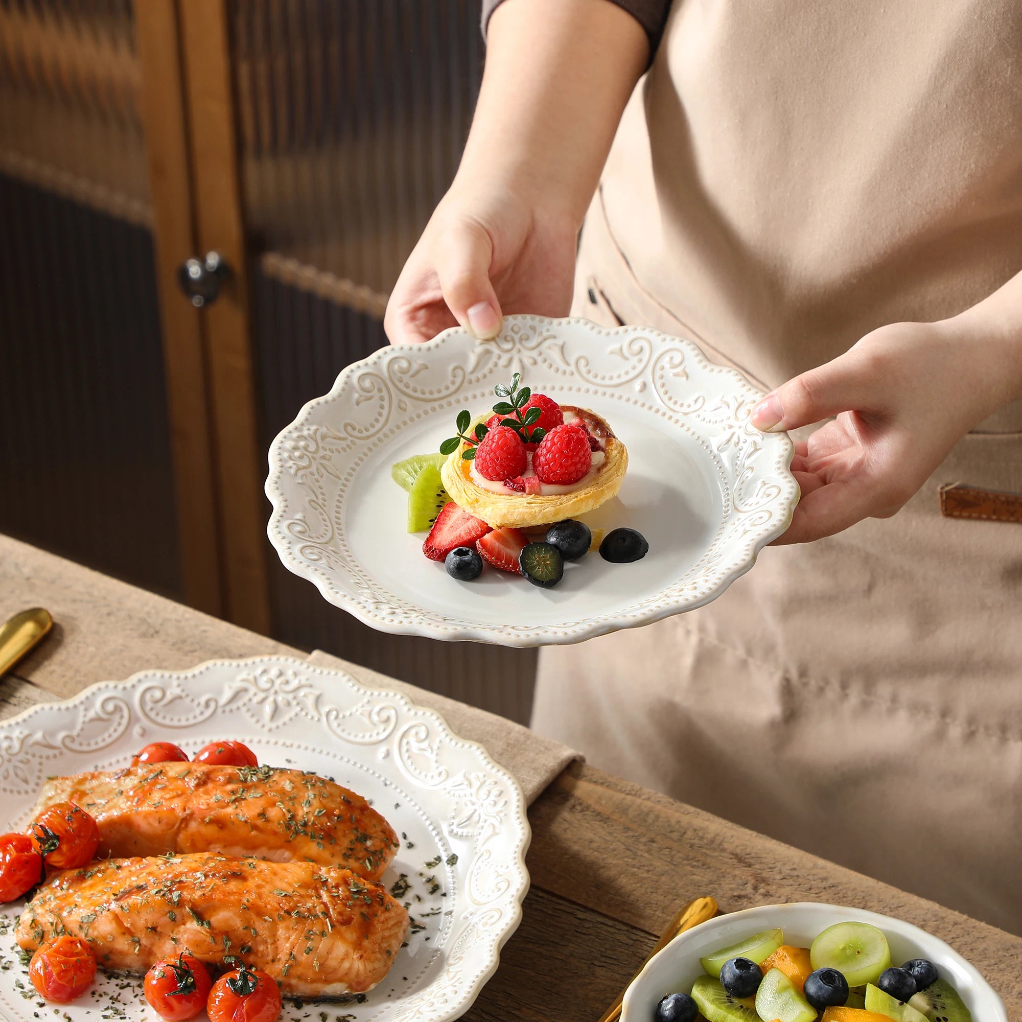 Elegant White Stoneware Dinnerware Set