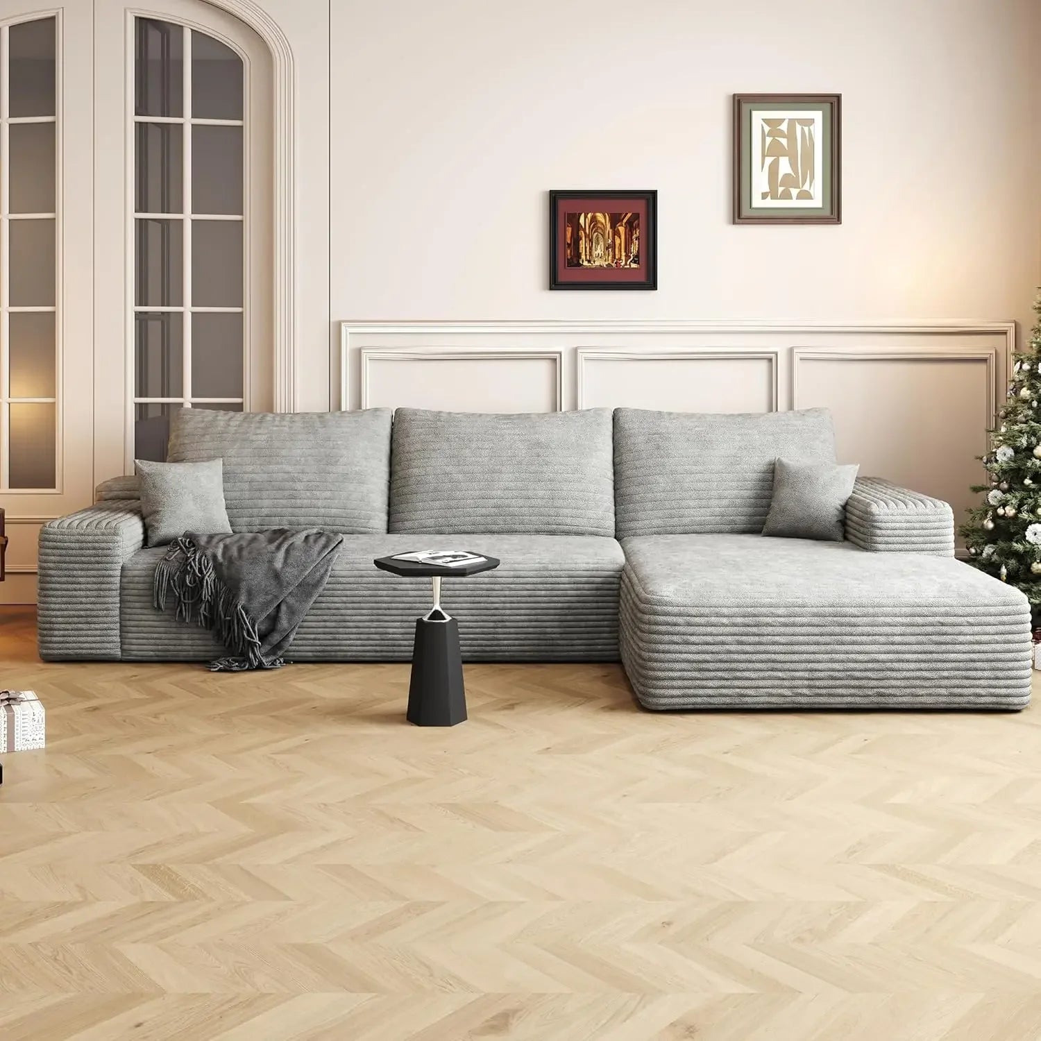 108" Modern Modular Sectional Sofa – L-Shape Upholstered Couch